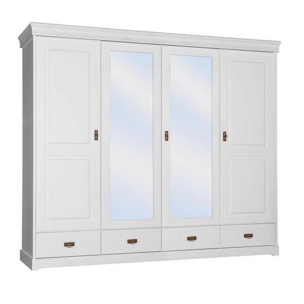 Kleiderschrank Landhaus Stil Regal Schrank Kleider Schränke Holz Möbel Weiss