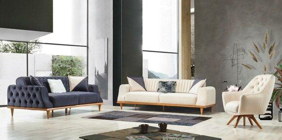 Luxus Sofagarnitur Weiche Couch Textil Stoff Sofa Set 331 Sitzer Möbel