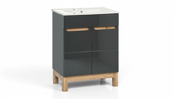 Keramik Waschbecken Waschtisch Unterschrank Becken Badezimmer Waschtische 60cm