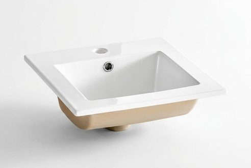 Waschbecken Aufsatzwaschbecken aus Keramik in Weiß, modern schlicht Sofort