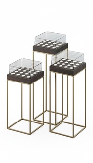 Kerzenständer Set aus Metall in Grau modern elegant