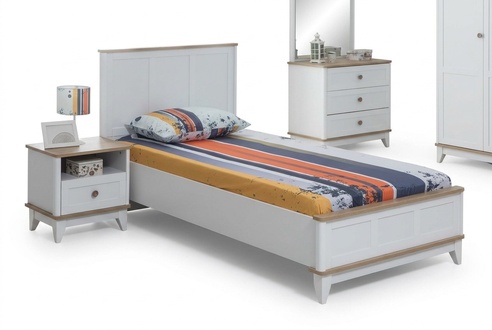 Kinderbett Bettrahmen Bett Kinderzimmer Kinderzimmermöbel Weiß Holz