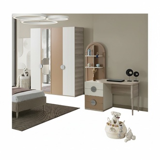Kinderzimmer Set Elegant Kleiderschrank Passender Schreibtisch Modernes Design