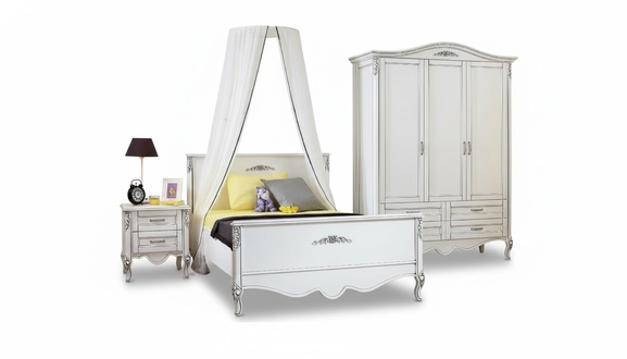 Kinderzimmer-Set in Weiß aus Holz mit modernem Design