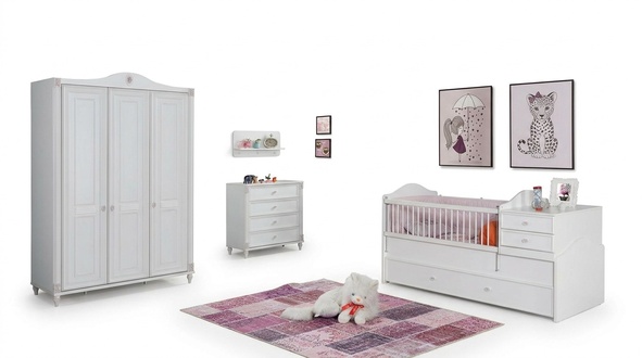 Kinderzimmer Set Kinderbett Kleiderschrank Kommode Schlafzimmer Neu