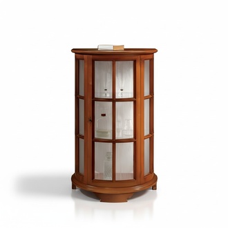 Klassisch Vitrinen Glas Schrank Luxus Braun Vitrine Holz für das Wohnzimmer Neu