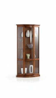 Klassische Braun Vitrine Französischer Stil Möbel Kommode Glasschrank