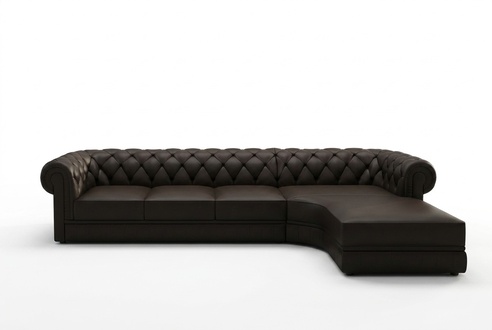 Klassische Chesterfield Polster Sitz Eck Leder Garnitur Wohnlandschaft Neu