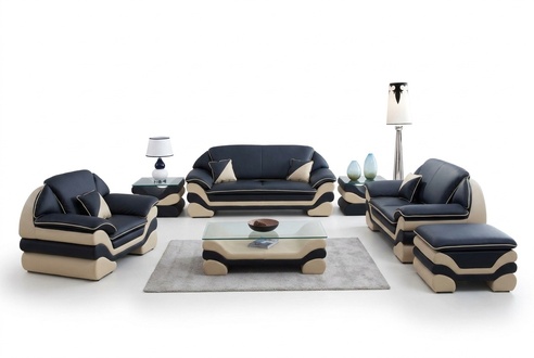 Klassische Couch Polster Sofagarnitur 3+2+1 Komplett Set Leder Sofas