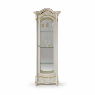 Klassische Eckvitrine Eckschrank Glas Holz Vitrine Möbel Glas Schrank Vitrine