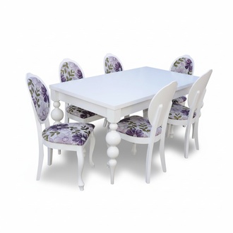 Klassische Esstisch Tisch mit 6 Stühlen Esszimmer Gruppe Stuhl Tische