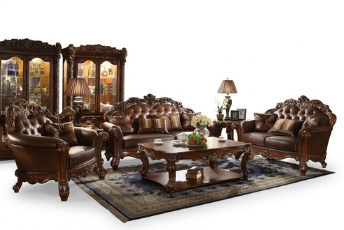 Klassische Garnitur 3+2+1+1 Sitzer Sofagarnitur Couch Sofa Leder Sofa Polster