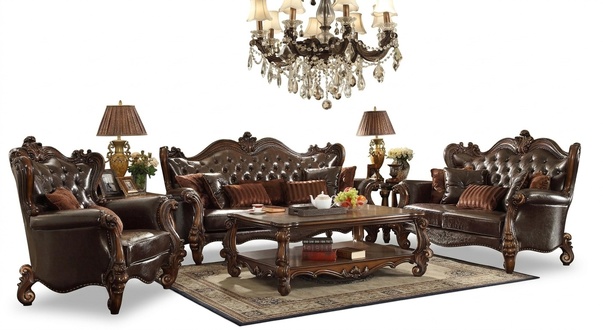 Klassische Garnitur 3+2+1 Sofagarnitur Couch Sofa Leder Sofa Polster Gruppe neu