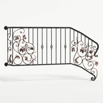 Klassische Geländer Handgefertigte Balkon Treppen Schmiedezaun Zaun 1lfm #336