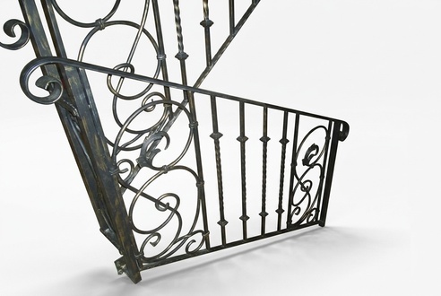 Klassische Geländer Handgefertigte Balkon Treppen Schmiedezaun Zaun 1lfm #177