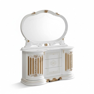 Klassische Kommode Anrichte mit Spiegel xxl Schrank Sideboard Italienische Möbel