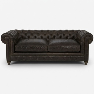 Klassische Leder Polster Couch Chesterfield England Sitz Luxus Dreisitzer