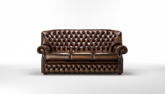 Klassische Leder Sofa Couch Polster 3 Sitzer Leder Sofas Couchen Braune