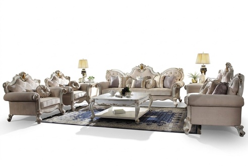 Klassische Sofagarnitur 5tlg. Set Sofa 3+2+1+1 Sitzer Couchtisch Couch Barock