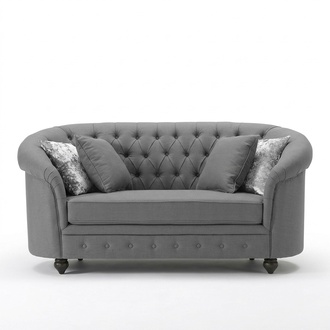 Klassische Textil Couch - Graue Chesterfield Stoff Sofa 2 Sitzer Neu jvmoebel ®