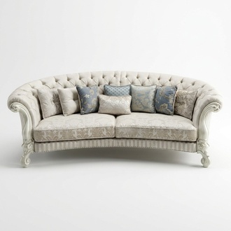 Klassische Viersitzer Wohnzimmer Couch Textil Barock Rokoko Luxus Sofa Sofas neu