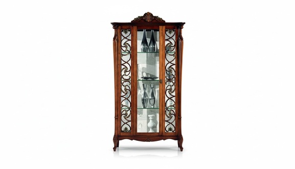 Klassische Vitrine Schrank Design Schränke Regale Glasschrank Italienische Möbel Neu