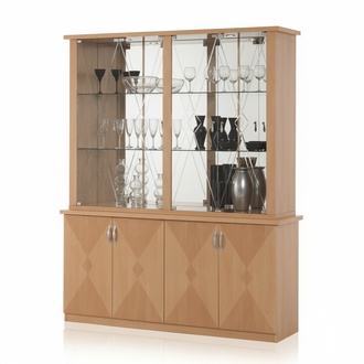 Klassische Vitrine Schrank Italienische Möbel Schränke Möbel Vitrinen Buche neu