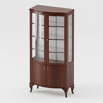 Klassische Vitrine Schrank Schränk Vitrinen Holz Wohnzimmer Anrichten Kommode
