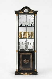 Klassische Vitrine Schrank Wohnzimmer Vitrinenschrank Vitrinen Italien Möbel Neu