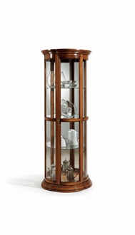Klassische Vitrinen Glas Schrank Vitrine Holz Wohnzimmer Luxus Braun