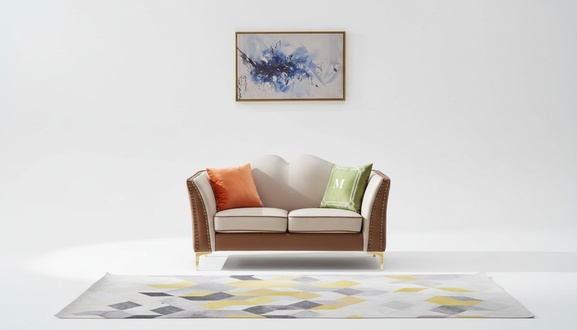 Klassische Zweisitzer 2er Sitzer Sofa Couch Polster Leder Couchen Sitz Möbel Neu