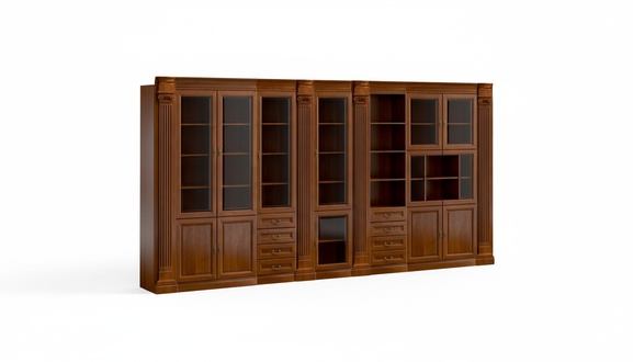 Klassischer Brauner Büroschrank Massivholz Möbel Exklusive Schränke