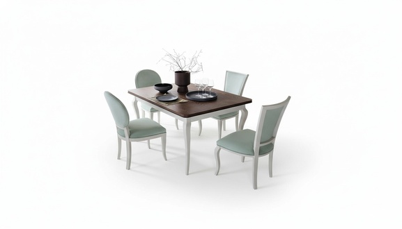 Klassischer Esstisch Tisch Holz Esszimmer Garnitur 4x Stuhl Set Stühle 5 tlg.Set