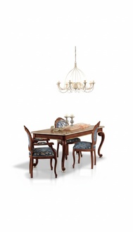 Klassischer Esszimmer Set Luxus Tisch 2x Armlehnenstühle Gruppe 5tlg