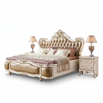 Klassischer Schlafzimmer Luxus Set 3tlg Bett + 2х Nachttische neu