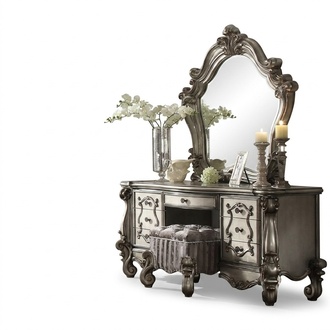 Klassischer Schminktisch Spiegel Luxus Konsole Kommode Schlafzimmer Barock neu
