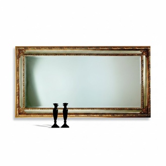 Klassischer Wandspiegel Holzrahmen Spiegel Möbel 94x184 Glas Rahmen Wand Möbel