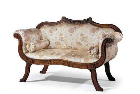 Klassischer Zweisitzer Textil Wohnzimmermöbel Luxus Sitzer Barock Stil