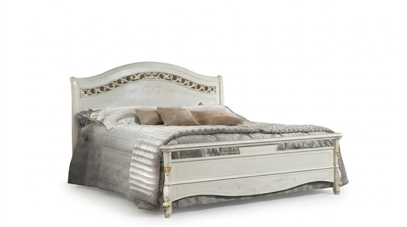 Klassisches Bett Doppelbett Betten Holz Schlafzimmer Italienische Möbel Hotel Massive Holz