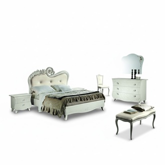 Klassisches Bett Luxus Betten Chesterfield Möbel Schlafzimmer Barock Hotel Stoff