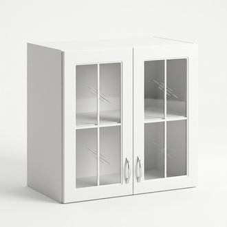 Klassisches Design der Hängevitrine aus Holz und Glas