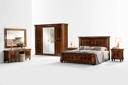 Klassisches Designer Holz Bett Luxus Betten Edles Barock Rokoko Ehe Doppel