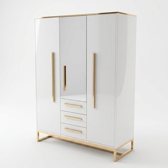 Kleider Schrank Designer Hochglanz Kleiderschränke Möbel Wohnen Holz Luxus Weiß