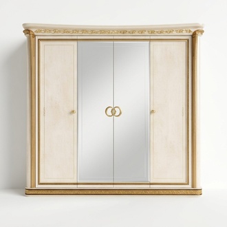Kleiderschrank 4türig antik Barock Rokoko Jugendstil Möbel Schlafzimmer
