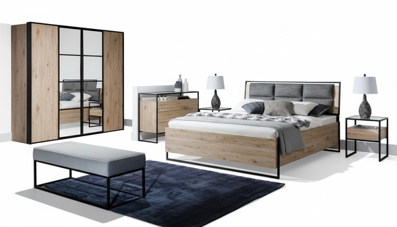 Kleiderschrank Braun Holz Möbel Design Elegantes Schlafzimmer Modern Schrank Neu