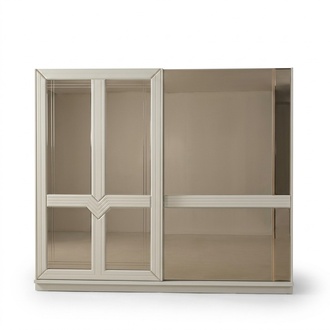 Kleiderschrank Holzschrank Schlafzimmerschrank Schrank Spiegel Weiß