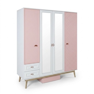 Kleiderschrank Moderner Holz Holzschrank Jugendzimmer Regal Schrank Mädchen Rosa