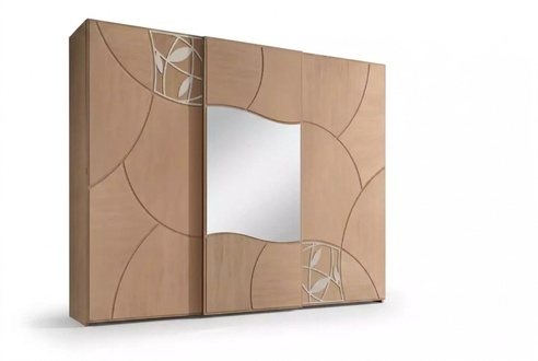 Kleiderschrank Schiebetüren Schlafzimmer Schrank Wand Holz Spiegel Neu