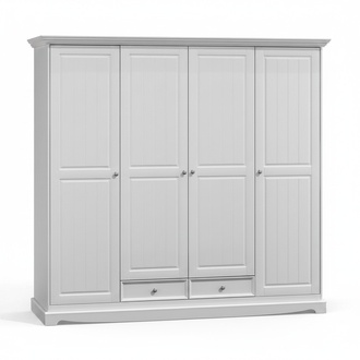 Kleiderschrank Schränke Schrank Schrankwand Klassische Holz Landhaus Weiß Neu