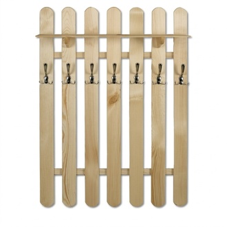 Kleiderschrank Wandschrank mit 7 Haken, Wandpaneel Korridor Echtholz